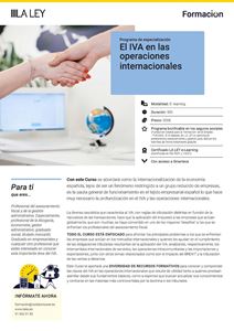 Programa de especialización: El IVA en las operaciones internacionales