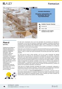 Jornada urbanística: Derecho Urbanístico El Consultor de Los Ayuntamientos