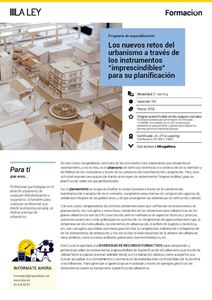 Programa de especialización: Los nuevos retos del urbanismo a través de los instrumentos "imprescindibles" para su planificación