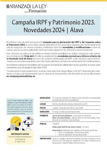 Campaña IRPF y Patrimonio 2023.Novedades 2024-Alava