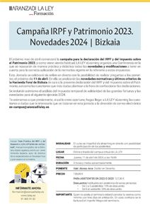 Campaña IRPFy Patrimonio 2023. Novedades 2024-Bizkaia