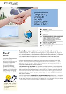 Programa de especialización: Comprando y vendiendo fuera de España ¿Cómo aplicar el IVA?-Edición Bonificable