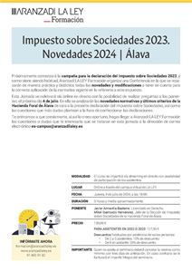 Impuesto sobre Sociedades 2023.Novedades 2024-Álava