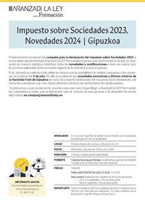 Impuesto sobre Sociedades 2023.Novedades 2024-Gipuzkoa